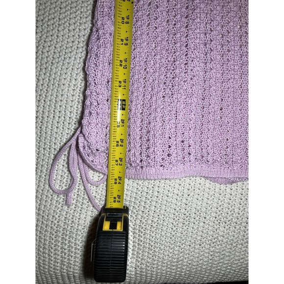 SHEIN Womens M Lavender Crochet Bell Flare Sleeve Sweater Top Fairy Festival - Picture 5 of 8